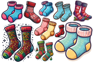 Christmas Socks Clipart - Ai Generative png