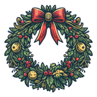 magnifique Noël couronne clipart - ai génératif png