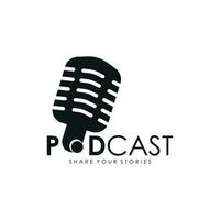 podcast logo vector ilustración diseño