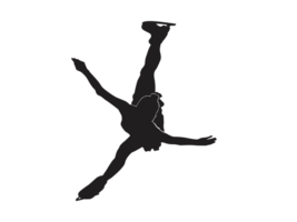 Pose von weiblich Eis Skaten Silhouette png