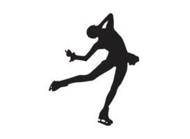 Pose Of Female Ice Skating Silhouette png