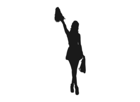 Pose Of A Female Cheerleaders Silhouette png