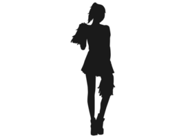 Pose Of A Female Cheerleaders Silhouette png