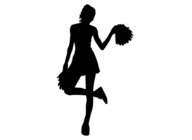 Pose Of A Female Cheerleaders Silhouette png