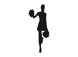 Pose Of A Female Cheerleaders Silhouette png