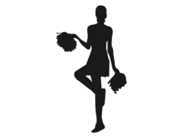 Pose Of A Female Cheerleaders Silhouette png