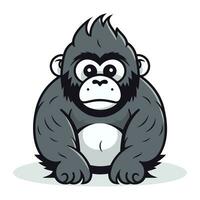 Gorilla   Monkey Cartoon Mascot Character Vector Illustration