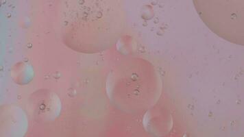 Oil bubble moving on water concept minimal background, oilpaint spaces with bubbles video