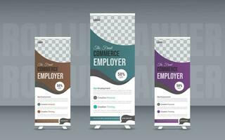 Business Roll up banner design template vector