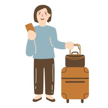 mano dibujado plano turistas ilustración vector