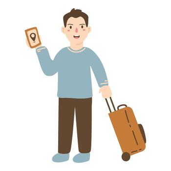 mano dibujado personas de viaje ilustración vector