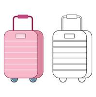 Travel Suitcase Outline with Clip art vector