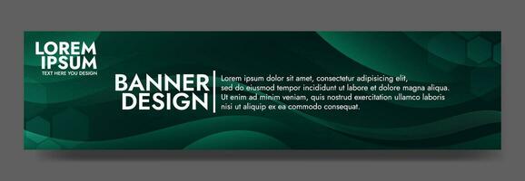 Abstract dark green banner color with a unique wavy design. It is ideal for creating eye catching headers, promotional banners, and graphic elements with a modern and dynamic look. vector