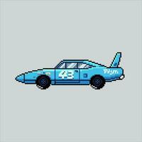 Pixel art illustration nascar race. Pixelated Nascar. Nascar race car pixelated for the pixel art game and icon for website and video game. old school retro. vector