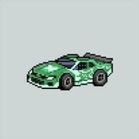 Pixel art illustration nascar race. Pixelated Nascar. Nascar race car pixelated for the pixel art game and icon for website and video game. old school retro. vector