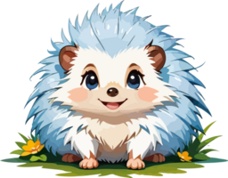 Cute Hedgehog Cartoon Design AI Generative png