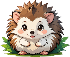 Cute Hedgehog Cartoon Graphic AI Generative png