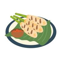 sate lilit balinese mince meat or satay vector