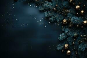 temperamental Navidad oscuro verde fondo generativo ai foto