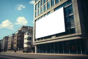 A large billboard in the middle of the city. Generaivr AI photo