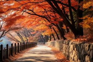 sur Corea en otoño. generativo ai foto