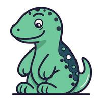 Cute cartoon dinosaur isolated on a white background. Vector illustration.