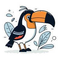 Toucan bird vector illustration. Cartoon cute toucan bird.