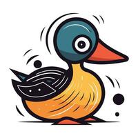 Duck icon. Vector illustration of a duck. Isolated on white background.