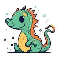 Cute cartoon dragon. Vector illustration isolated on a white background.