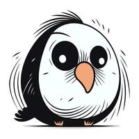 Cute cartoon penguin. Vector illustration. Isolated on white background.