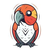 Parrot icon isolated on white background. Vector illustration in cartoon style.
