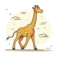 Giraffe vector illustration. Giraffe on white background. Flat style.