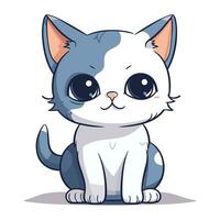 Cute cartoon cat. Vector illustration isolated on a white background.