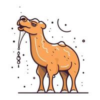 Camel. Vector illustration in flat style. Isolated on white background.