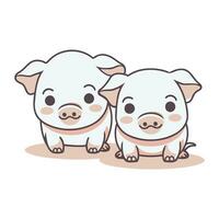 cute little pig cartoon vector illustration design graphic flat style eps10