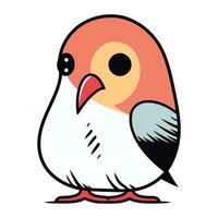 Vector illustration of a cute little bird isolated on a white background.