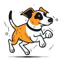 Jack Russell Terrier running. Vector illustration isolated on white background.