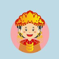 avatar de un sur Sumatra indonesio personaje vector