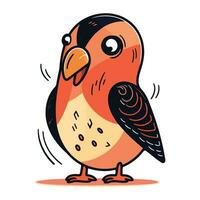 Vector illustration of a cute cartoon parrot. Isolated on white background.