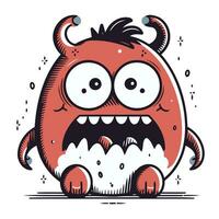 Funny cartoon monster. Vector illustration of a monster with emotions.