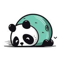 Cute panda bear cartoon. Vector illustration isolated on white background.