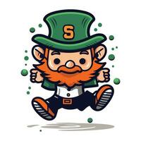 Leprechaun Running Vector Illustration. St. Patricks Day
