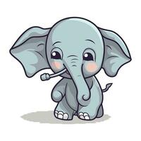 Cute cartoon elephant isolated on a white background. Vector illustration.