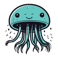 cute jellyfish cartoon vector illustration graphic design hand drawn doodle