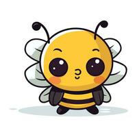 Cute Bee Cartoon Mascot Character. Vector Illustration.