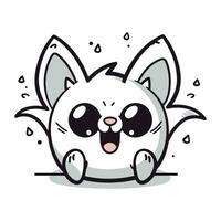 cute little cat kawaii character icon vector illustration designicon