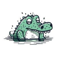 Cartoon crocodile. Vector illustration of a cartoon crocodile.