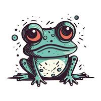 Cute cartoon frog isolated on a white background. Vector illustration.