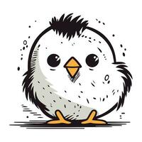 Cute cartoon chick. Vector illustration isolated on a white background.