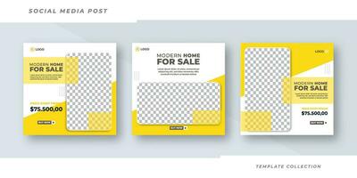 Modern Home for sale Real Estate Media Social Posting Template, Editable Posting Template Social Media Banner. vector